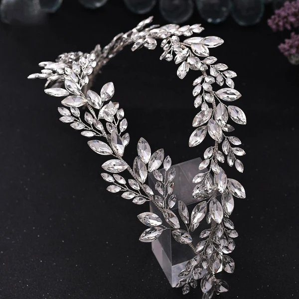 Snygga / Fina Silver Rhinestone Legering Tiara Brud Huvudbonad 2022 Bröllop Tillbehör
