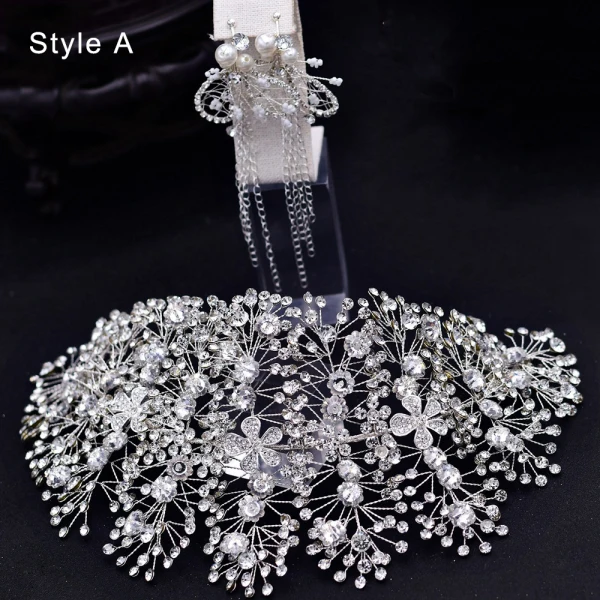 Amazing / Unique Silver Rhinestone Flower Alloy Bridal Hair Accessories 2022 Wedding Accessories Headpieces Hair Hoop