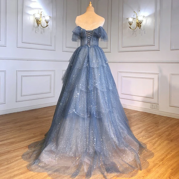 Charmant Meeresblau Ballkleider 2022 A Linie Bandeau Perlenstickerei Strass Pailletten Ärmellos Rückenfreies Sweep / Pinsel Zug Festliche Kleider