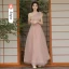 Simple Rougissant Rose Robe Demoiselle D'honneur 2022 Princesse Manches Courtes Dos Nu Longue Robe Demoiselle D'honneur
