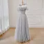 Charming Burgundy Pleated Prom Dresses 2022 A-Line / Princess Off-The-Shoulder Short Sleeve Backless Floor-Length / Long Formal Dresses