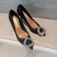 Charming Nude Rhinestone Lace Flower Evening Party Pumps 2022 8 cm Stiletto Heels Pointed Toe Pumps High Heels