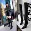 Fashion Black Street Wear Womens Boots 2022 9 cm Stiletto Heels Pointed Toe High Heels Boots