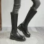 Fashion Black Street Wear Womens Boots 2022 Waterproof Round Toe Flat Boots