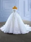 Luxury / Gorgeous Ivory Wedding Dresses 2022 Ball Gown Strapless Beading Pearl Sequins Sleeveless Backless Chapel Train Wedding