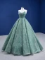 Haut de Gamme Vert Citron Robe De Bal 2022 Princesse Bustier Perlage Paillettes Sans Manches Dos Nu Longue Robe De Ceremonie