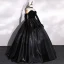 Vintage / Retro Black Satin Suede Prom Dresses 2022 Ball Gown Strapless Sleeveless Backless Floor-Length / Long Formal Dresses