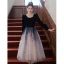 Élégant Noire Daim Robe De Bal 2022 Princesse Perle Encolure Carrée Manches Longues Dos Nu Longue Robe De Ceremonie