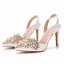 Charmant Blanche Perle Faux Diamant Chaussure De Mariée 2022 9 cm Talons Aiguilles À Bout Pointu Mariage Talons Hauts