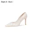 Elegant Ivory Satin Pearl Wedding Pumps High Heels 2021 8 cm Stiletto Heels Pointed Toe Wedding Shoes