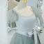 Mode Vert Citron Robe De Bal 2022 Robe Boule Encolure Carrée Gonflée Manches Courtes Dos Nu Noeud Ceinture Longue Robe De Ceremonie
