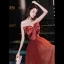 Chic / Beautiful Burgundy Prom Dresses 2022 A-Line / Princess Strapless Bow Sleeveless Backless Floor-Length / Long Formal Dresses