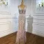 Haut de Gamme Bordeaux Perlage Faux Diamant Gland Robe De Soirée 2022 Trompette / Sirène Col v profond Sans Manches Dos Nu Longue Robe De Ceremonie