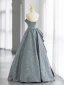 Fashion Sky Blue Satin Cascading Ruffles Prom Dresses 2022 A-Line / Princess Strapless Sleeveless Backless Floor-Length / Long Formal Dresses