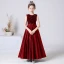 Chic / Beautiful Black Sequins Satin Birthday Flower Girl Dresses 2022 A-Line / Princess Scoop Neck Sleeveless Sash Floor-Length / Long Flower Girl Dresses