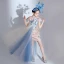 Chinese style Blushing Pink Sequins Embroidered Birthday Cheongsam / Qipao Flower Girl Dresses 2022 High Neck Short Sleeve Flower Girl Dresses Knee-Length Cheongsam