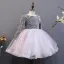 Sparkly Grey Sequins Birthday Flower Girl Dresses 2022 Ball Gown Scoop Neck Long Sleeve Bow Floor-Length / Long Flower Girl Dresses