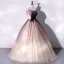 Élégant Dégradé De Couleur Champagne Robe De Bal 2022 Robe Boule Bustier En Dentelle Fleur Sans Manches Dos Nu Longue Robe De Ceremonie
