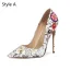 Fashion White Street Wear Doodle Cartoon Pumps 2020 12 cm Stiletto Heels Pointed Toe Pumps
