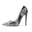 Fashion White Casual Pumps 2020 Cartoon Doodle 12 cm Stiletto Heels Pointed Toe Pumps