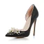 Fashion Champagne Wedding Shoes 2020 Rhinestone Pearl 12 cm Stiletto Heels Pointed Toe Wedding Pumps