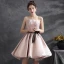 Fashion Blushing Pink Cocktail Dresses Party Dresses 2021 A-Line / Princess Strapless Bow Sleeveless Backless Short Cocktail Party Formal Dresses