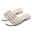 Mooie / Prachtige Zwarte Toevallig Platte Pantoffel & Slippers 2020 Parel Peep Toe Damesschoenen