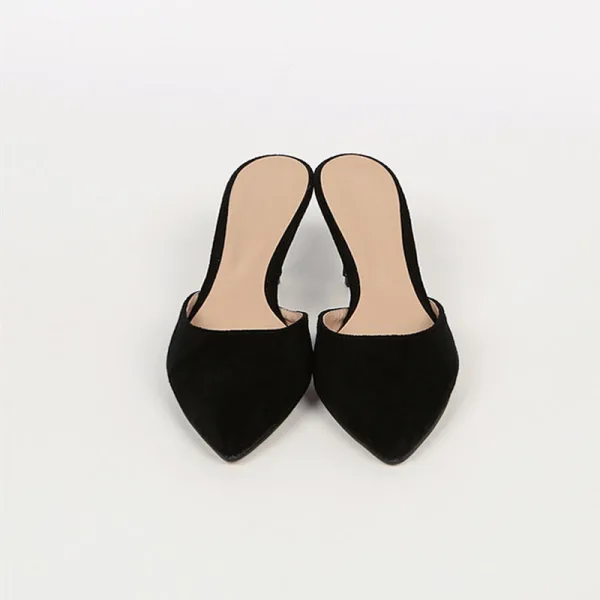 Chic / Beautiful Grey Casual Suede Womens Sandals 2020 6 cm Stiletto Heels Pointed Toe Sandals