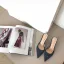 Modest / Simple Navy Blue Street Wear Suede Womens Sandals 2020 8 cm Stiletto Heels Pointed Toe Sandals