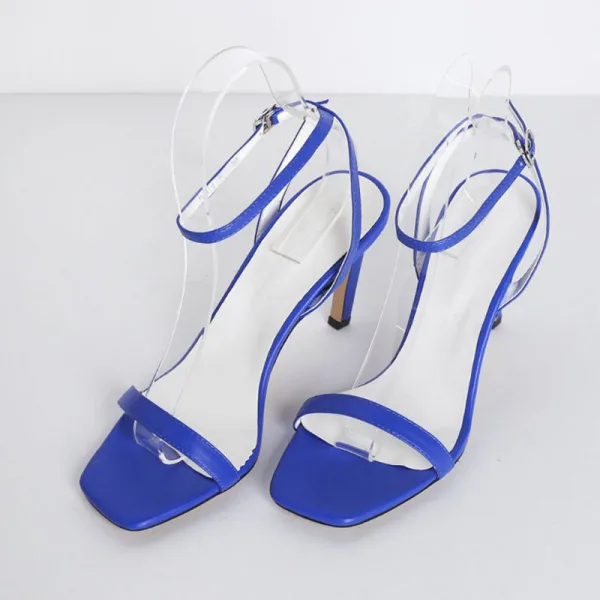Sexy Weiß Freizeit Sandalen Damen 2020 Knöchelriemen 10 cm Stilettos Peeptoes Sandaletten
