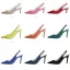 Simple Orange Désinvolte Été Slingbacks Sandales Femme 2020 Daim 10 cm Talons Aiguilles À Bout Pointu Sandales