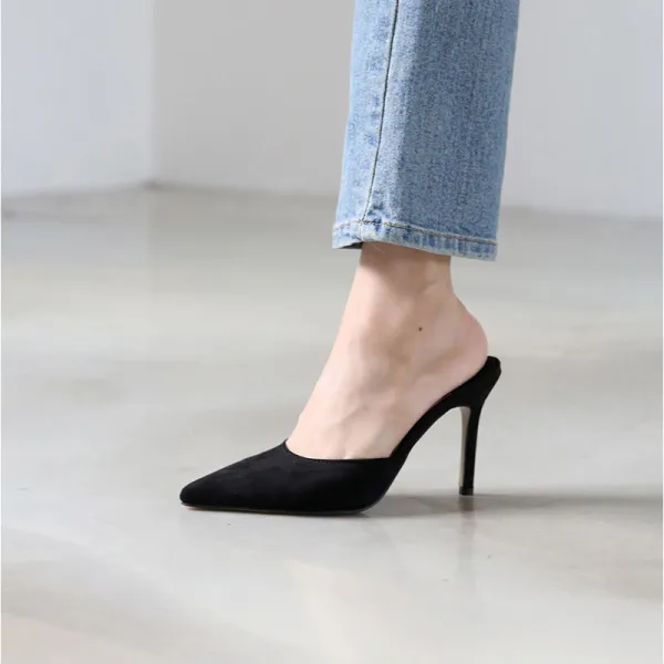 Chic / Beautiful Tan Summer Street Wear Womens Sandals 2020 Suede 10 cm Stiletto Heels Pointed Toe Sandals
