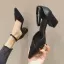 Schöne Beige Freizeit Sommer Sandalen Damen 2020 Knöchelriemen 6 cm Thick Heels Spitzschuh Sandaletten