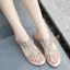 Bohemen Zilveren Zomer Straatkleding Rhinestone Pantoffel & Slippers 2020 Peep Toe Platte Damesschoenen