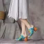 Traditionnel Bleu Vêtement de rue Sandales Femme 2020 Cuir 5 cm Talons Aiguilles Peep Toes / Bout Ouvert Sandales
