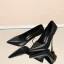 Chic / Belle Noire Bureau OL Escarpins 2020 Cuir 10 cm Talons Aiguilles À Bout Pointu Escarpins