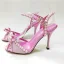 Charming Summer Black Street Wear Leather Womens Sandals 2020 Pearl Bow 10 cm Stiletto Heels Open / Peep Toe Sandals