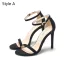 Sexy Street Wear Gold Glitter Womens Sandals 2020 Ankle Strap 10 cm Stiletto Heels Open / Peep Toe Sandals