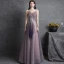 Charming Purple Lace Flower Evening Dresses  Prom Dresses 2021 A-Line / Princess Ruffle Strapless Sequins Sleeveless Backless Floor-Length / Long Evening Party Prom Formal Dresses