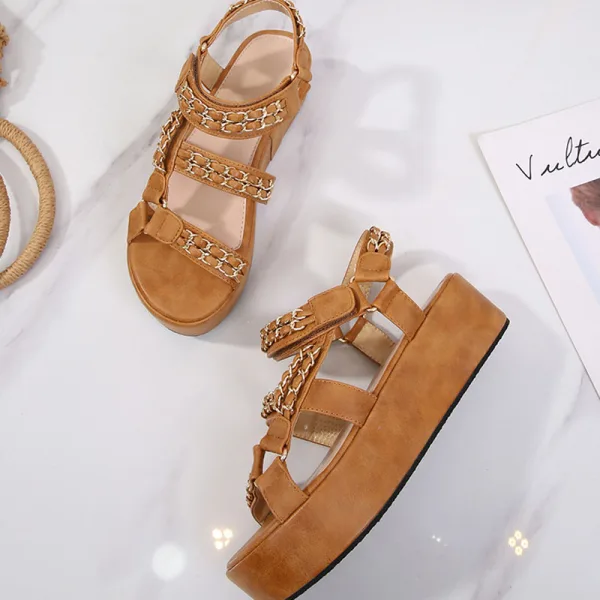 Bohemia Multi-Colors Street Wear Summer Womens Sandals 2020 5 cm Platform Open / Peep Toe Sandals
