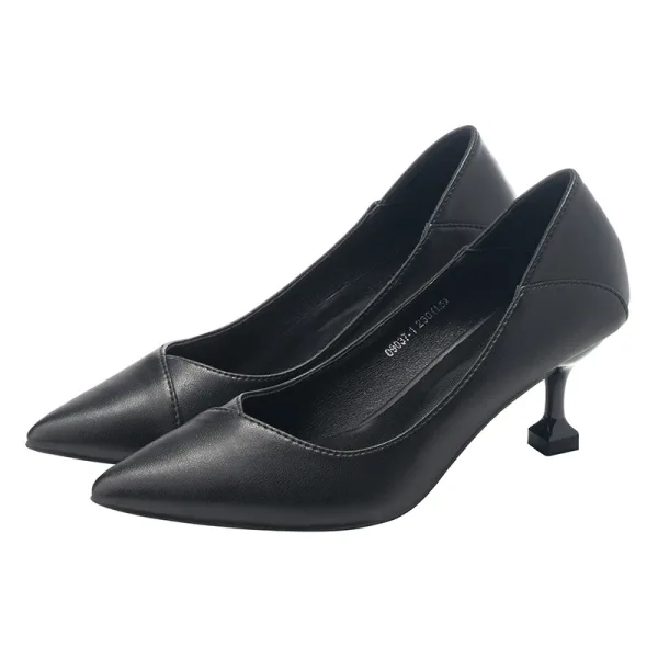 Proste / Simple Białe Biuro OL Czółenka 2020 Skórzany 6 cm Szpilki Peep Toe Czółenka