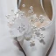 Romantic Ivory Satin Wedding Shoes 2020 Leather Pearl Flower 7 cm Stiletto Heels Pointed Toe Wedding Pumps