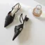 Enkla Vita Slingback Casual Läder Sandaler Dam 2020 4 cm Låg Klack Spetsiga Sandaler