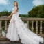 Sexy Weiß Brautkleider 2018 Mermaid Applikationen Mit Spitze Durchsichtige V-Ausschnitt Rückenfreies Ärmel Sweep / Pinsel Zug Hochzeit