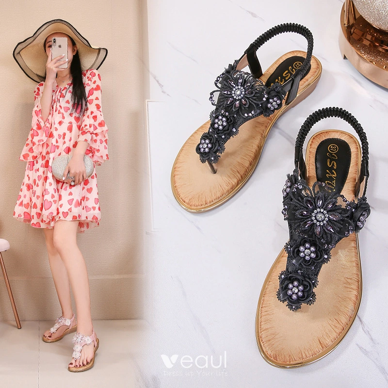 ★MAC MOC★ 3Color Pearl Decoration Velcro Sandals 5cm Dolce & Gabbana - Pale Pink Velcro Sandals | Childrensalon