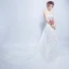 Sexy White Wedding Dresses 2018 Trumpet / Mermaid Appliques Pearl Sash Strapless Backless Sleeveless Detachable Court Train Wedding