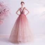 Charmant Farbverlauf Pink Ballkleider 2020 Ballkleid V-Ausschnitt Glanz Pailletten Ärmellos Rückenfreies Lange Festliche Kleider