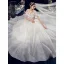 Charmant Ivory / Creme Brautkleider / Hochzeitskleider 2020 Ballkleid Off Shoulder Glanz Pailletten Perlenstickerei Spitze Blumen Kurze Ärmel Rückenfreies Königliche Schleppe