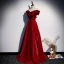 Élégant Bordeaux Satin Robe De Soirée 2020 Princesse De l'épaule Sans Manches Dos Nu Longue Robe De Ceremonie
