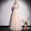 Élégant Rougissant Rose Robe De Soirée 2020 Princesse De l'épaule Perle Paillettes Appliques Sans Manches Dos Nu Longue Robe De Ceremonie